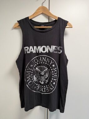 Ramones Black Graphic Muscle Tank Top